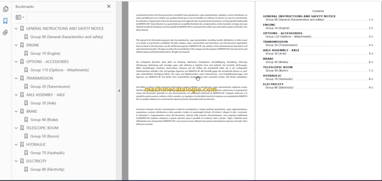 Manitou MLT 845 H SERIES 4-E3 Repair Manual