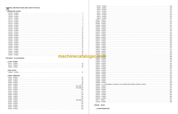 MANITOU MC 40 CP PARTS CATALOGUE