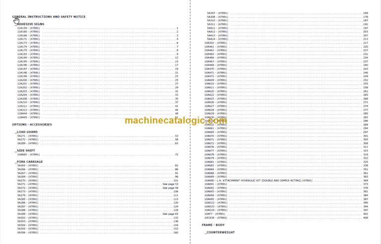MANITOU MC 40 CP PARTS CATALOGUE