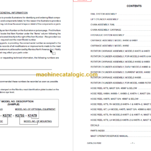 MANITOU 4800 Series Parts Manual