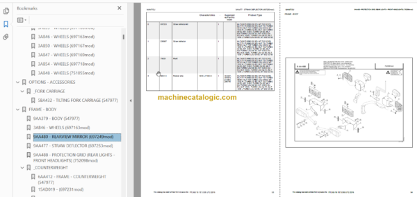 Manitou MLT 1035 L S4 E3 PARTS CATALOGUE