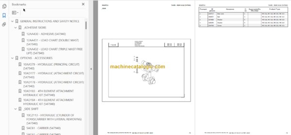 MANITOU ME316 PARTS CATALOGUE90