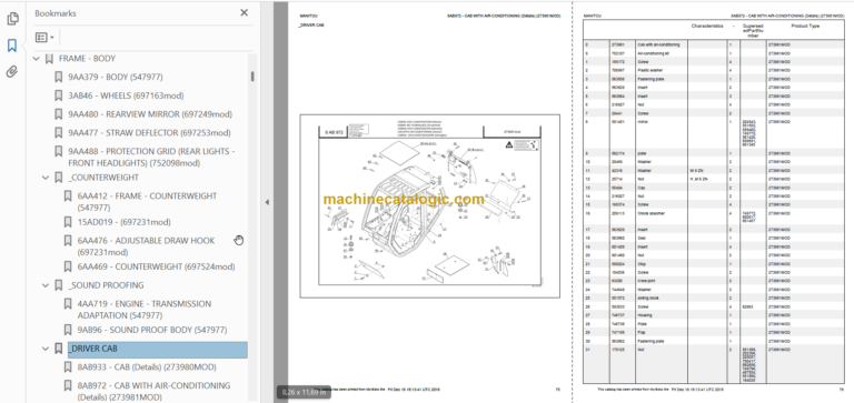 Manitou MLT 1035 L S4 E3 PARTS CATALOGUE