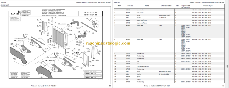 MANITOU MSI 40 H S1 E2 PARTS CATALOGUE