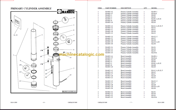 MANITOU 1100 Series Parts Manual