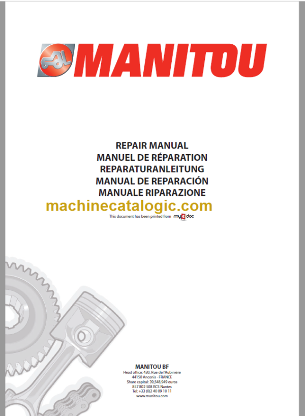 Manitou ML 632 Serie 2 T MU Repair Manual