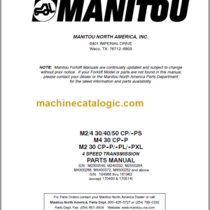 MANITOU M230-M2300546 M240332 M2500264 PARTS MANUAL