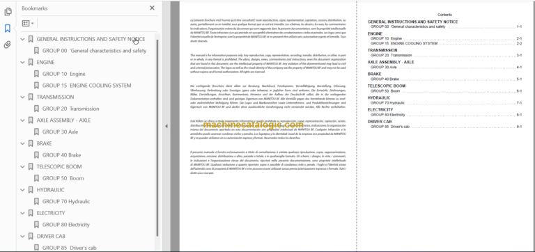 Manitou ML 632 Serie 2 T MU Repair Manual