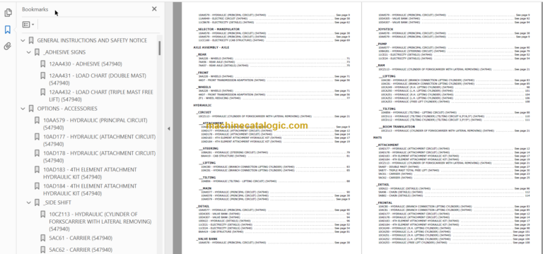 MANITOU ME318 PARTS CATALOGUE