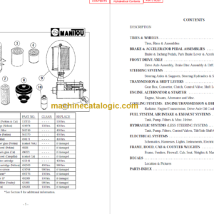 MANITOU M230-M2300546 M240332 M2500264 PARTS MANUAL