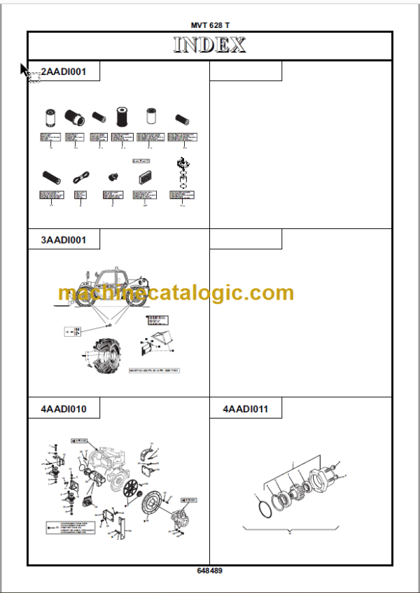 Manitou MVT 1230LS PARTS CATALOGUE