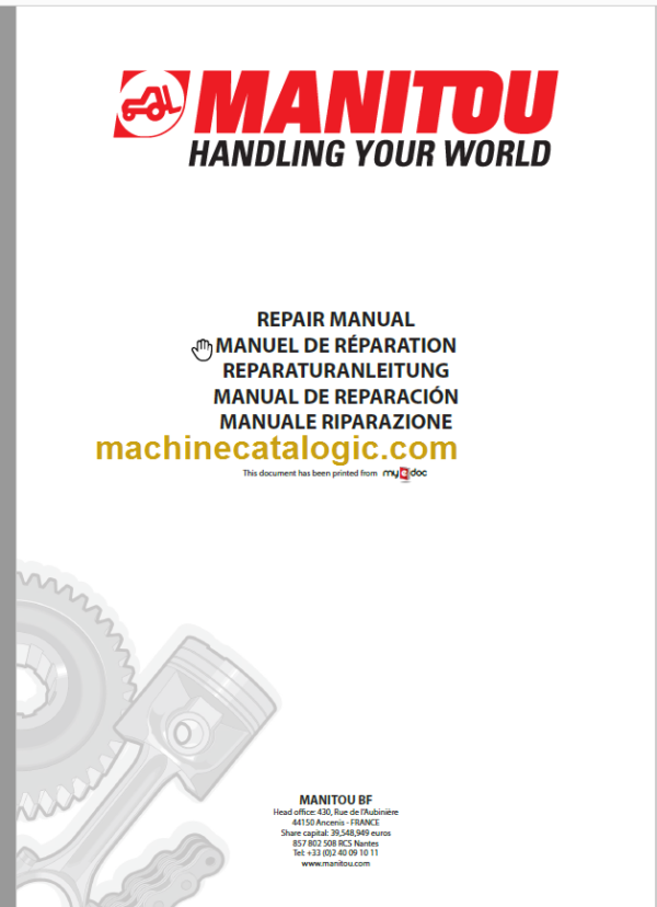 MANITOU ME 316 Repair Manual