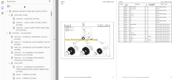 MANITOU ME318 PARTS CATALOGUE