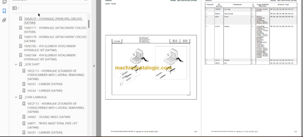 MANITOU ME318 PARTS CATALOGUE