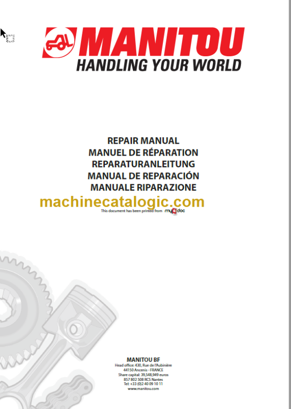 Manitou MLT 627 COMPACT S B-E2 Repair Manual