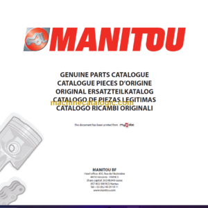 Manitou MLT 630 120 LSU SB E2 PARTS CATALOGUE