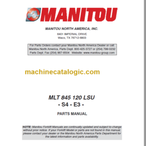 Manitou MLT 845 120 LSU - S4 - E3 PARTS MANUAL