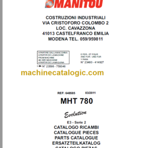 Manitou MHT 780 E3-Serie 2 PARTS CATALOGUE