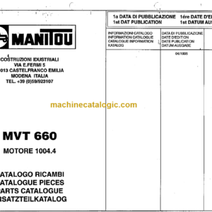 Manitou MVT 1330SL PARTS CATALOGUE