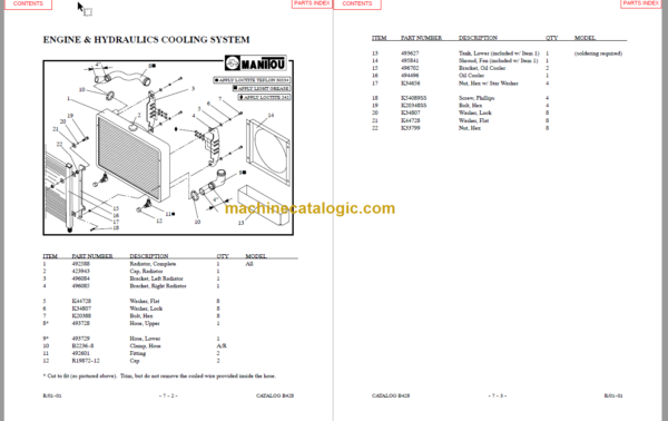 MANITOU M230H PC-PSL 75 HYDROHAWK PARTS MANUAL