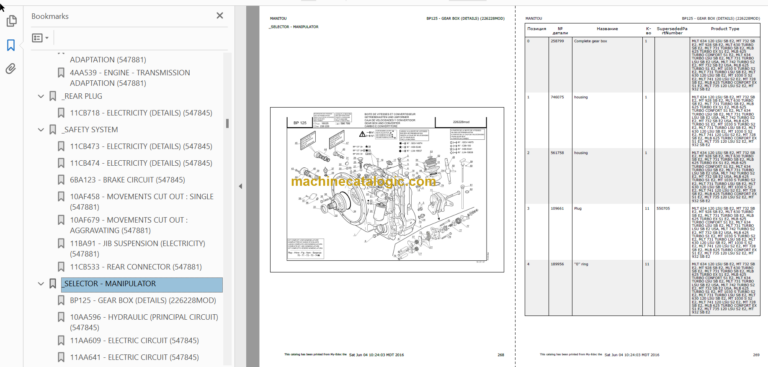 Manitou MLT 630 120 LSU SB E2 PARTS CATALOGUE
