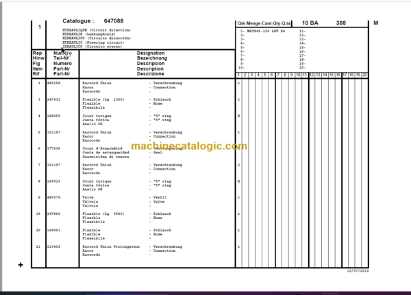 Manitou MLT 845 120 LSU - S4 - E3 PARTS MANUAL