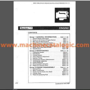 Hitachi MA125-2 Amphibious Excavator Service Manual