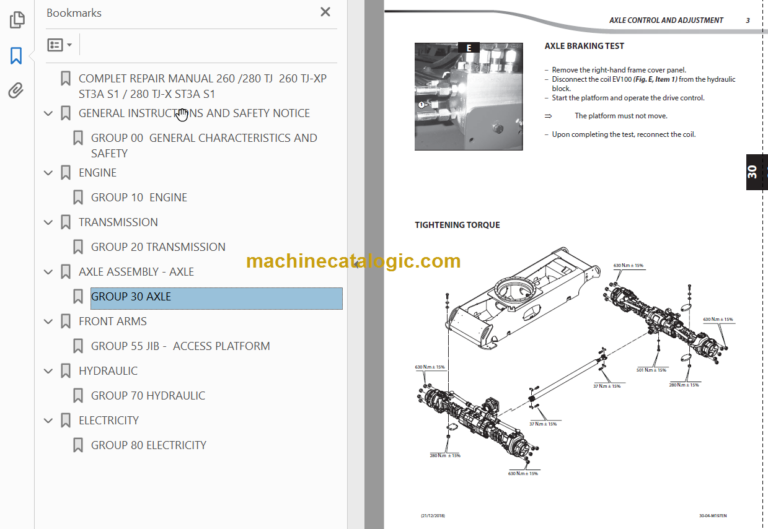 Manitou 280 TJ Repair Manual