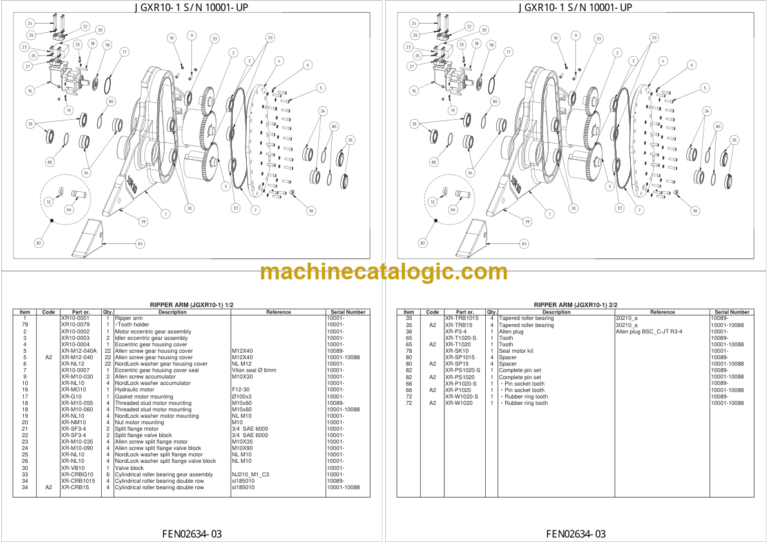 Komatsu JGXR10-1 SN 10001-UP Catalog