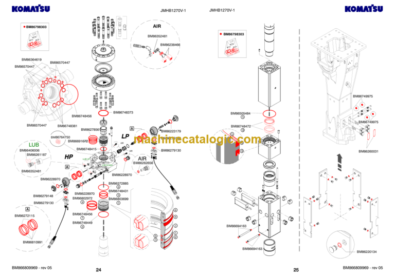 Komatsu JMHB1270V-1 Hydraulic Breaker Parts Book