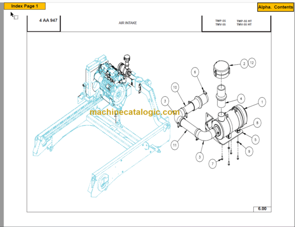 Manitou TMP 55 TMP 55HT TMV 55 TMV 55HT PARTS MANUAL