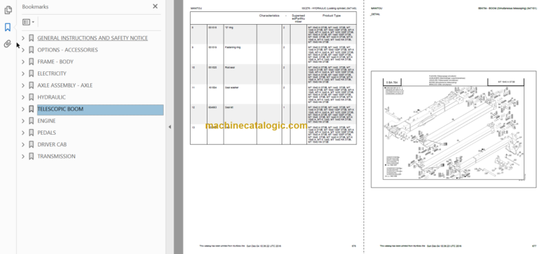 Manitou MT 1840 A ST3B Genuine Parts Catalogue