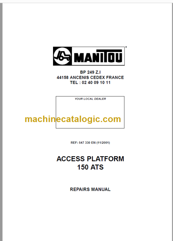 Manitou 150 ATS REPAIR MANUAL