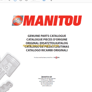 Manitou MT 1235 ST-MT 1435 SLT Parts Catalogue 648687