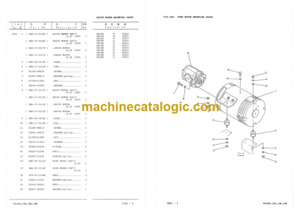 Komatsu FB10M FB13M-2 FB15M FB18M-2 Parts Book