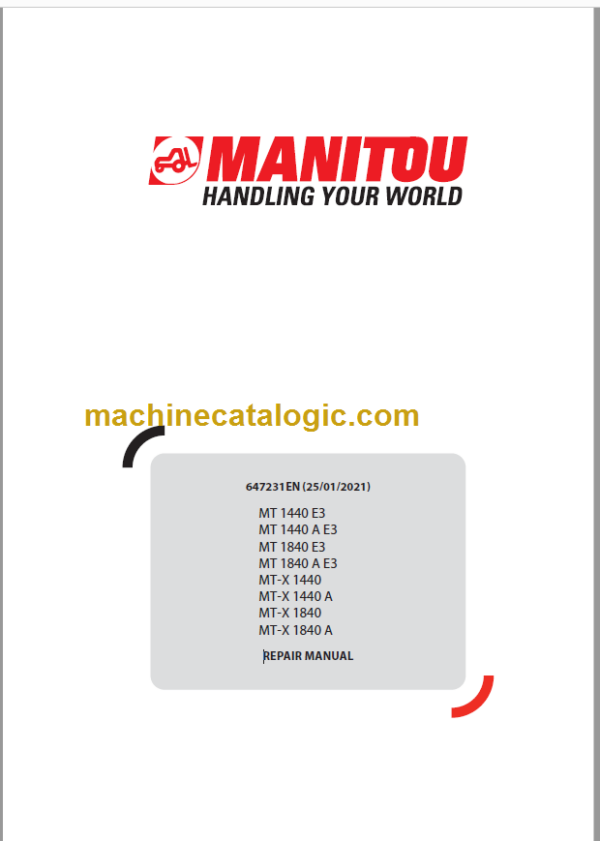 Manitou MT 1840 A E3 Repair Manual