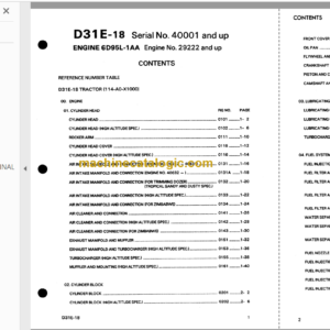 Komatsu D31E-18 Bulldozer Parts Book