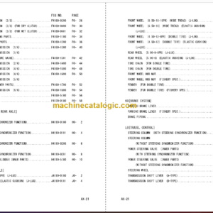 Komatsu FG10 15 18 21W FD10 15 18-21A Parts Book