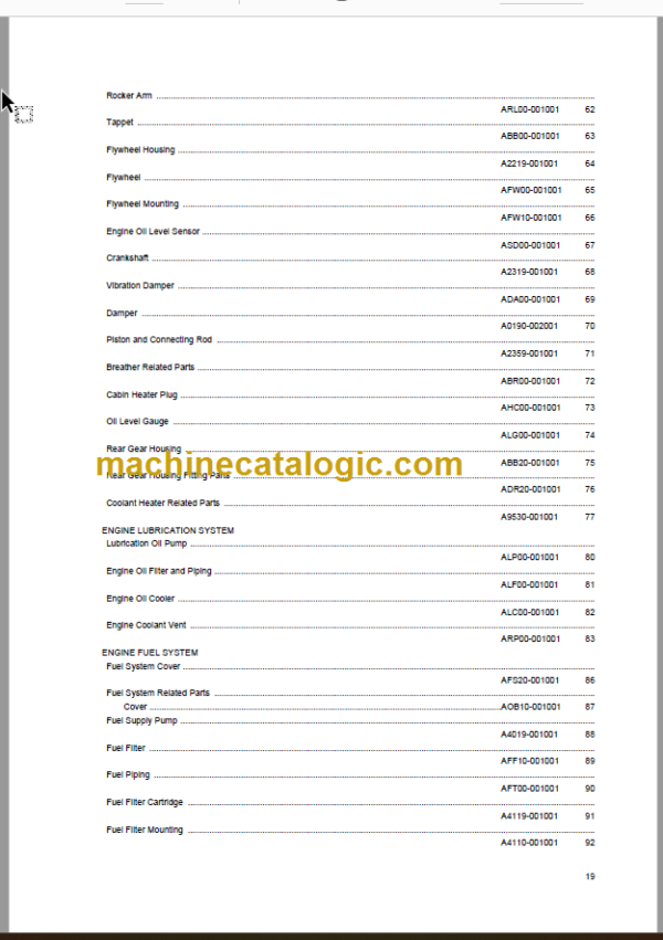 Komatsu PC228USLC-11E0 Parts Book