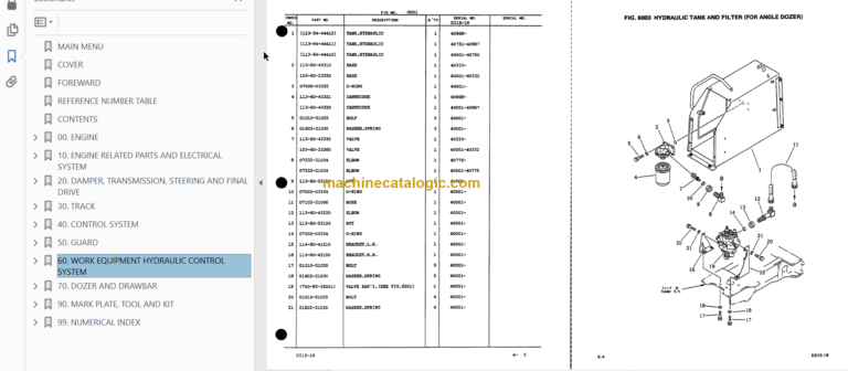 Komatsu D31E-18 Bulldozer Parts Book