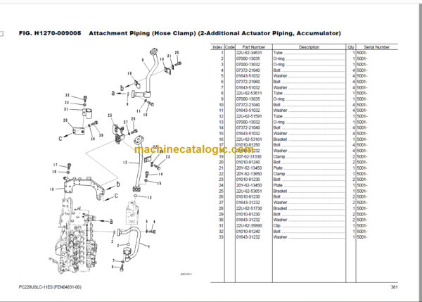 Komatsu PC228USLC-11E0 Parts Book