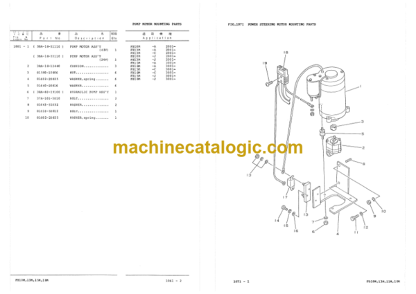 Komatsu FB10M FB13M-2 FB15M FB18M-2 Parts Book