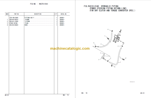 Komatsu FG10 15 18 21W FD10 15 18-21A Parts Book