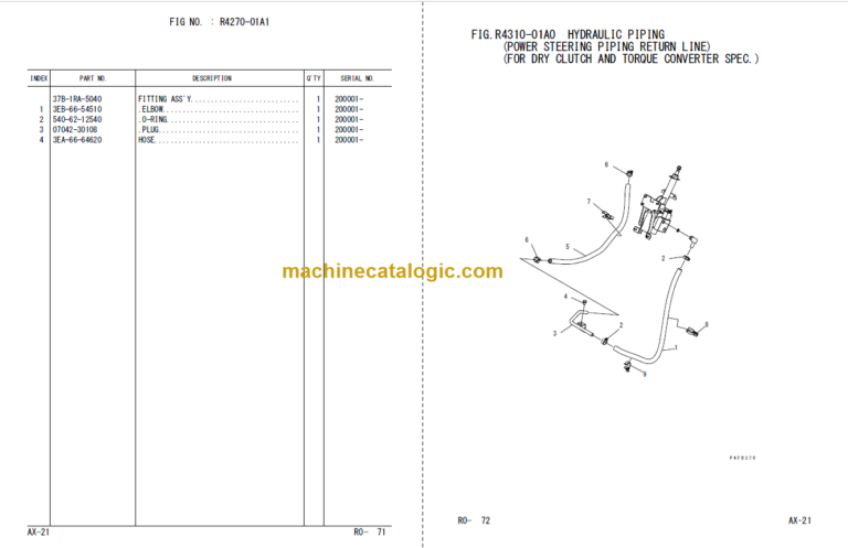 Komatsu FG10 15 18 21W FD10 15 18-21A Parts Book