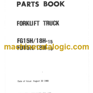 Komatsu FG15H FG18H-15 FD15H FD18H-15 Parts Book