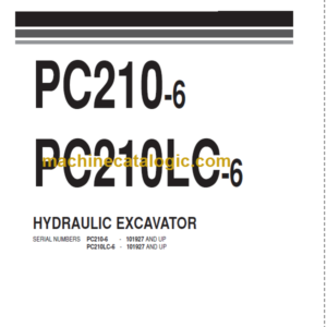 Komatsu PC210-6 PC210LC-6 Hydraulic Excavator Parts Book