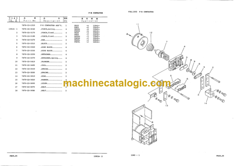 Komatsu FB(G GH L)20 FB(G GH L)25-3 Parts Book