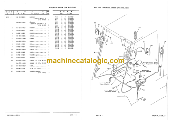 Komatsu FG15H FG18H-15 FD15H FD18H-15 Parts Book