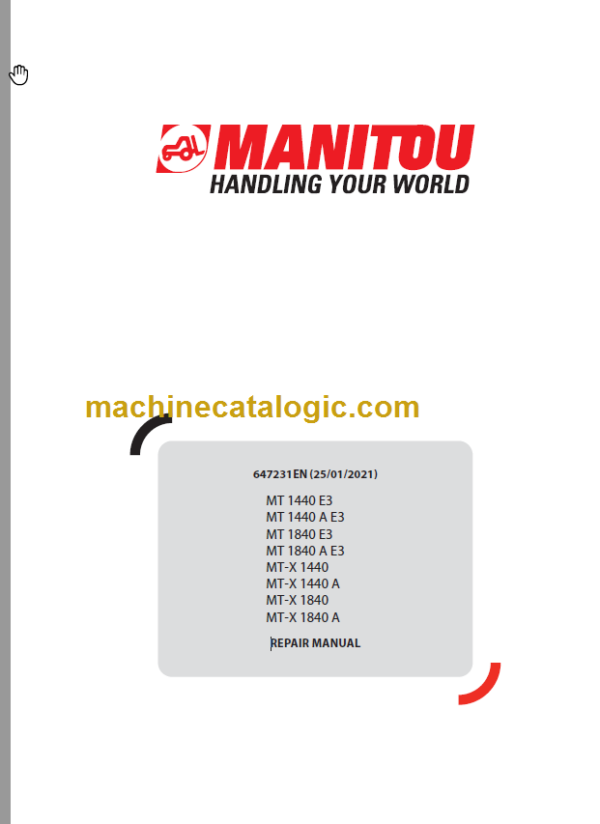 Manitou MT-X 1440 A Repair Manual