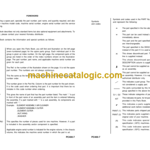 Komatsu PC400-7 SN J20001 ~ UP Parts Book Manual